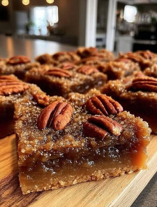 ✨ Gooey Caramel Pecan Pie Bars
