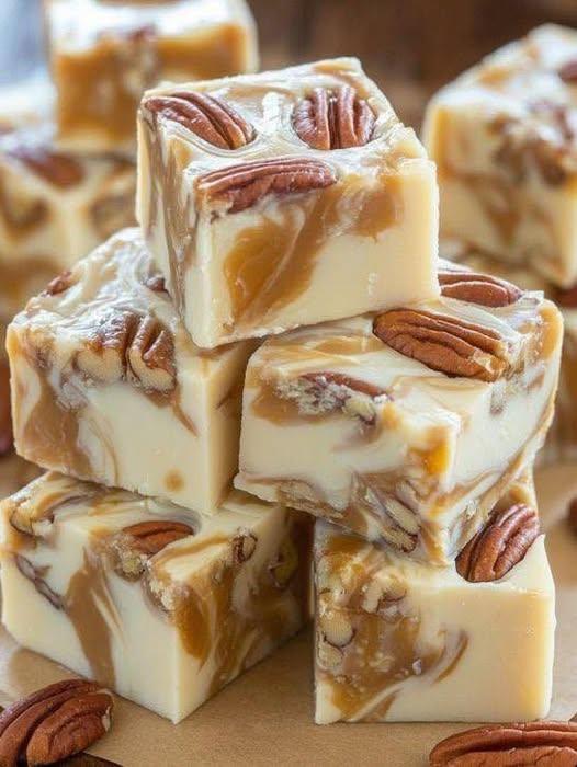 🤍✨ Butter Pecan Caramel Swirl Fudge