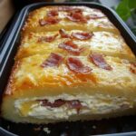 Cake au camembert fondant et aux lardons dorés